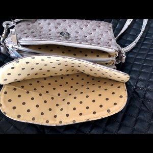 Small Metallic Faux Ostrich Skin Shoulder Bag